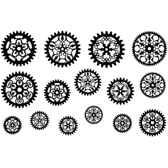 Filigree Gear Jewelry Stamp Set - Vintage Mechanical Design 1