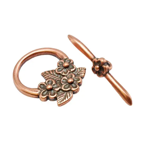 Floral Bouquet Mini Toggle Copper Clasp – One Set 1