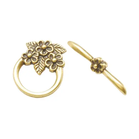 Floral Bronze Mini Toggle Clasp – 16Mm × 22Mm (1 Set) 1