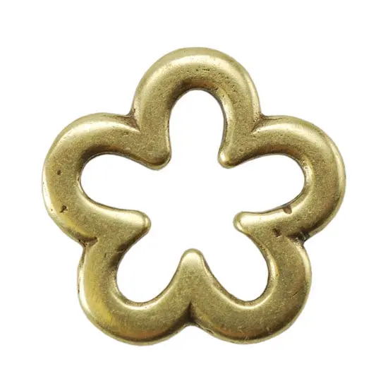 Floral Bronze-Plated Jump Ring – 12Mm Flower Shape, Pack Of 2 1