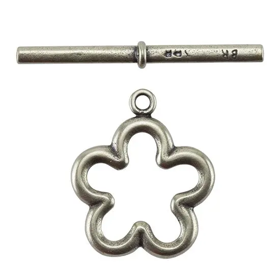 Floral Bronze-Plated Toggle Clasp – 22Mm × 33Mm Blossom Motif, Single Set 1