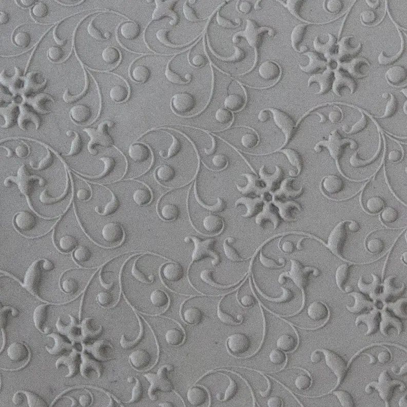 Floral Curls Embossed Texture Tile – Swirling Blossom Motif For Decorative Metalwork 1