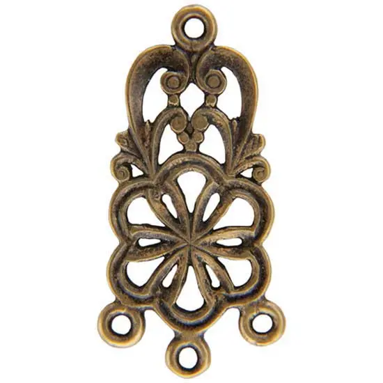 Flower-And-Heart Bronze Connector – 12Mm × 25Mm (2-Pack) 1