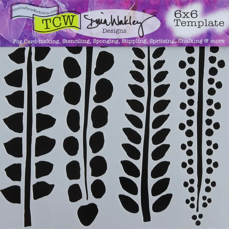 Four Ferns Design Stencil For Botanical Craft Patterns 1