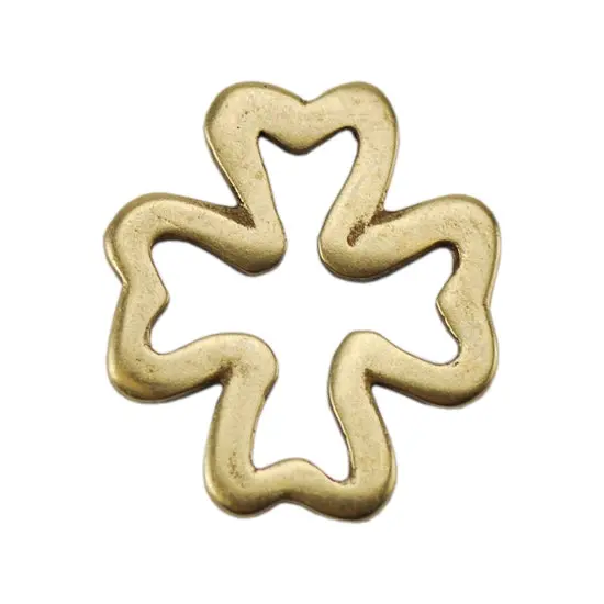 Four-Leaf Clover Bronze-Plated Jump Ring – 12Mm Decorative Style, Pack Of 2 1