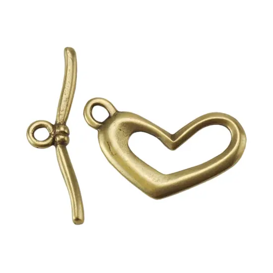 Funky Heart Bronze-Plated Toggle Clasp – 21Mm × 24Mm Playful Shape, Single Set 1