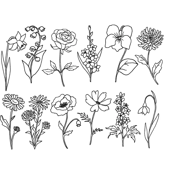 Garden Flower Decals For Enamel, Ceramic & Glass Projects 1