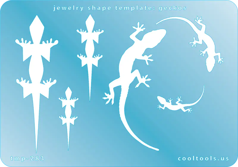 Gecko Jewelry Shape Template – Detailed Outline 1