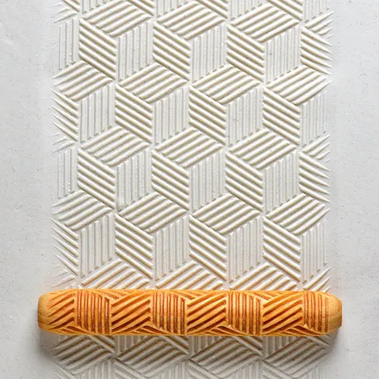 Geometric Block Design Wooden Hand Roller 1