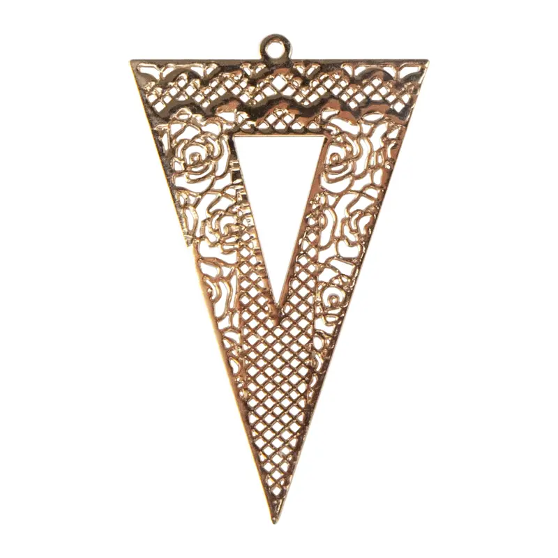 Geometric Triangle Brass Pendant Set – 4-Piece Pack 1