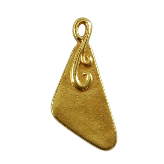 Gold-Plated Flourished Triangle Pendant – 10Mm X 18Mm (4-Piece Pack) 1