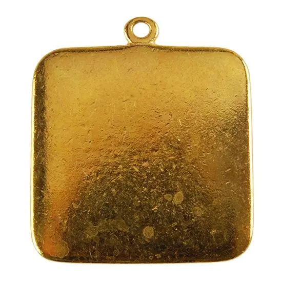 Gold-Tone Square Pendant – 25Mm, Pack Of 2 1