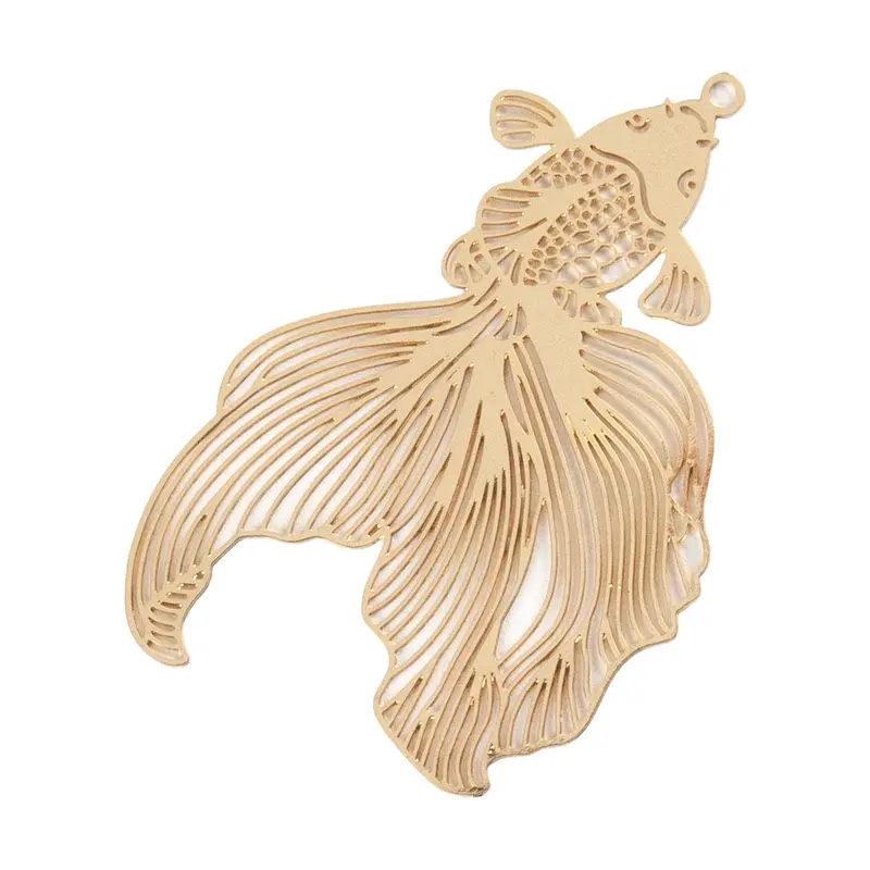 Goldfish Motif Brass Pendant Set – 4-Piece Aquatic Theme Pack 1