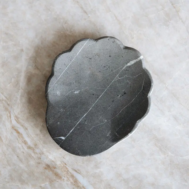 Grey Petal Marble Spoon Rest 1