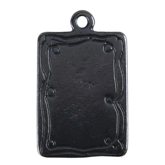Gunmetal Doodle-Frame Rectangle Pendant – 15 × 21Mm, Pack Of 2 1
