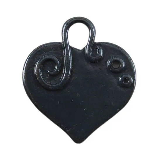 Gunmetal Embellished Heart Pendant – 24 × 22Mm, Pack Of 2 1