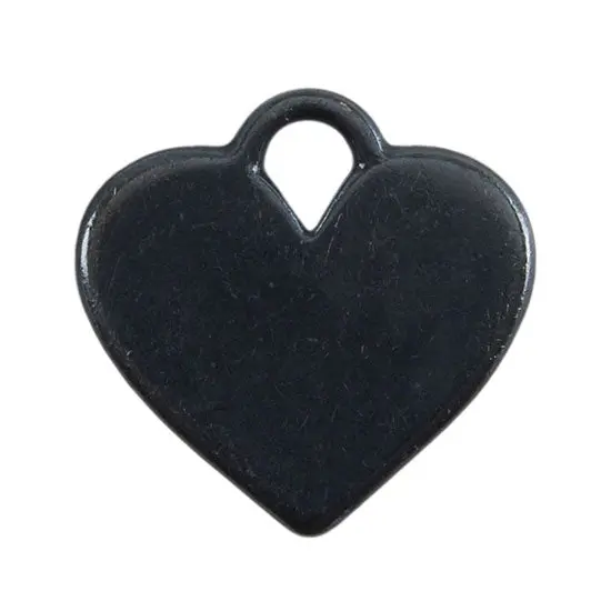 Gunmetal Solid Heart Pendant – 20 × 16Mm, Pack Of 2 1