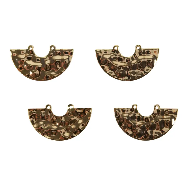 Half-Round Brass Pendant Set – 18K Gold-Plated, 4-Pack 1