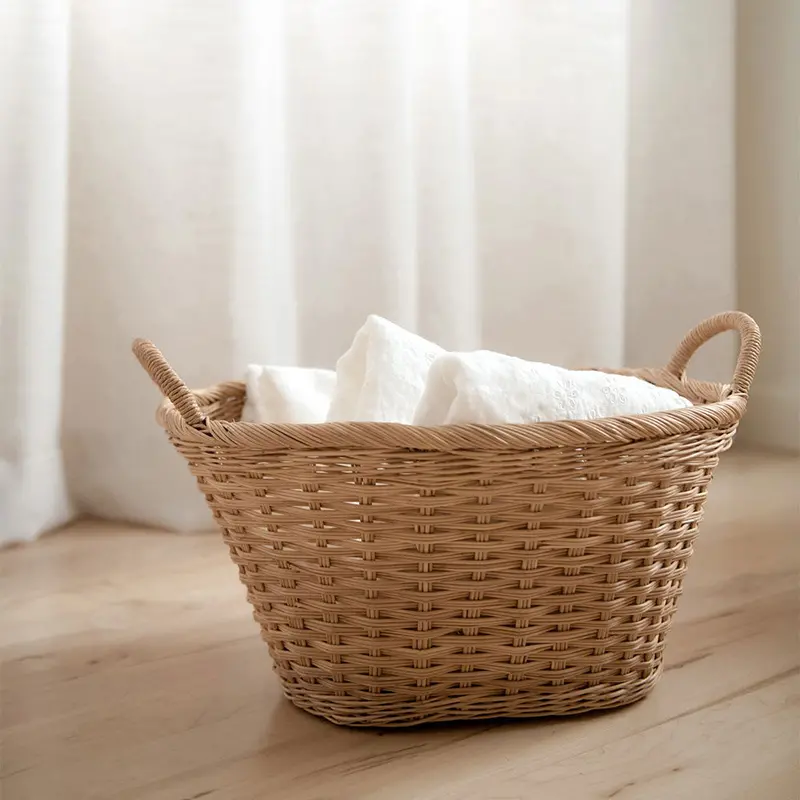 Handwoven Oval Seagrass Floor Basket 1