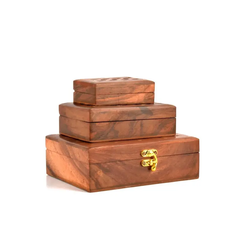 Haugesund Designer Jewelry Storage Set – Three-Tier Wooden Box 1
