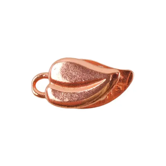 Heart-And-Leaf Copper Crimp End Cap – 4Mm, Pack Of 2 1