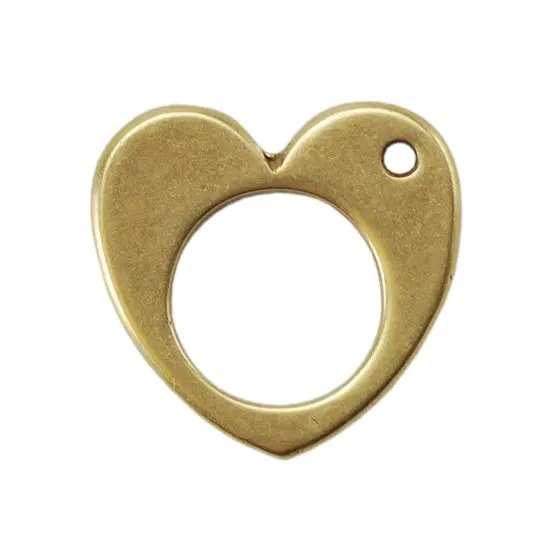 Heart-Shaped Bronze Charm – 13Mm (Single Piece) 1