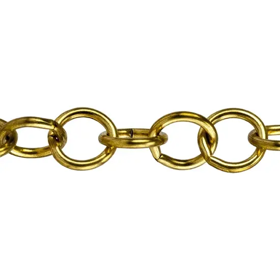 Heavy-Duty Round Cable Brass Chain – 10.1Mm Diameter, Sold By The Foot 1