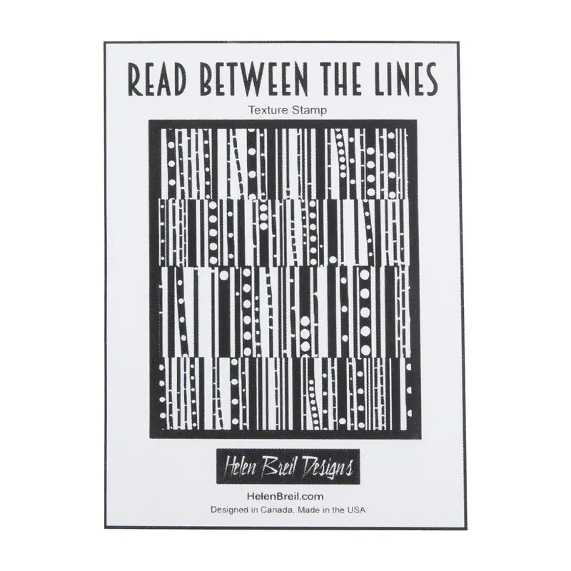 Helen Breil Texture Stamp: 'Read Between The Lines' Design 1
