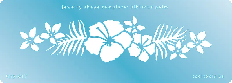 Hibiscus Palm Silhouette Jewelry Template 1
