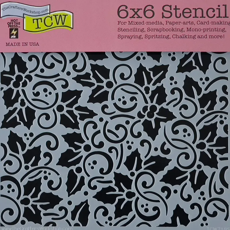 Holly Background Design Stencil For Festive And Seasonal Designs 1