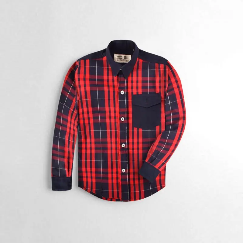 Hud Hud Collections Boys' Check-Design Casual Shirt – Playful Patterned Layering Piece 1