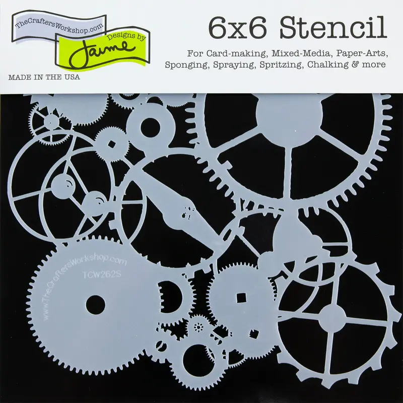 Industrial Gears Pattern Stencil For Mechanical And Steampunk Themes 1