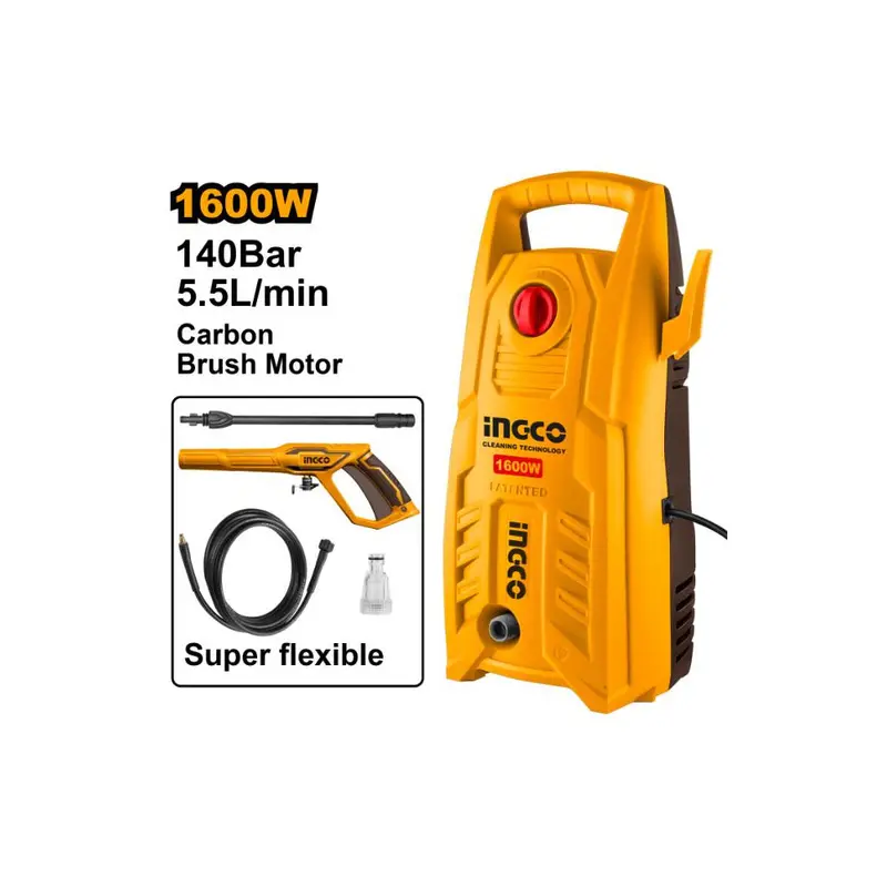 Ingco 1600W High-Pressure Washer – 140 Bar Output For Home & Trade 1