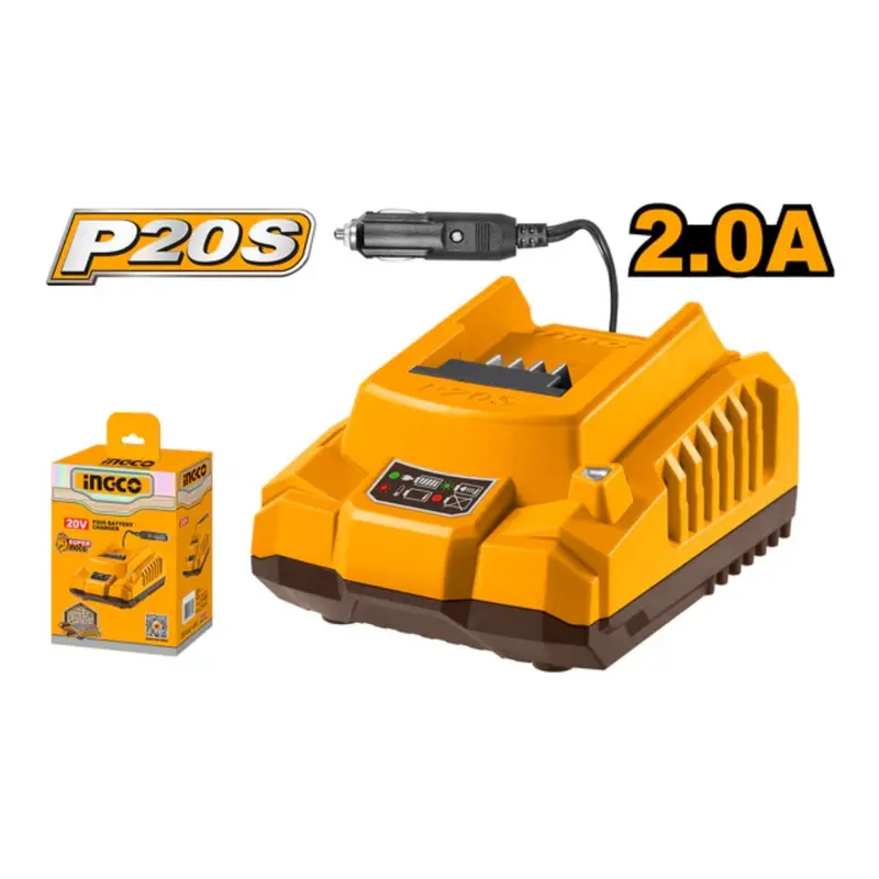 Ingco 20V Battery Charger – Compatible With 12V–24V Systems, 2.0A Output 1