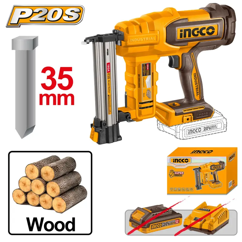 Ingco 20V Cordless Brad Nailer Kit – Lightweight Framing Tool 1