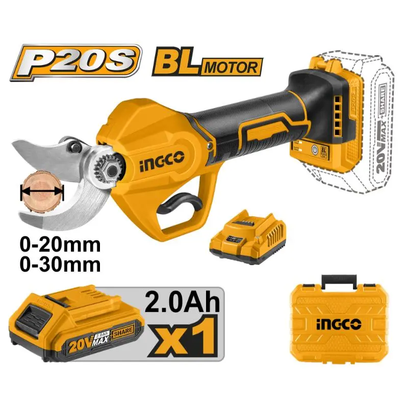 Ingco 20V Ps+ Cordless Straight Shear Kit – 20–30 Mm Capacity With Gauge 1