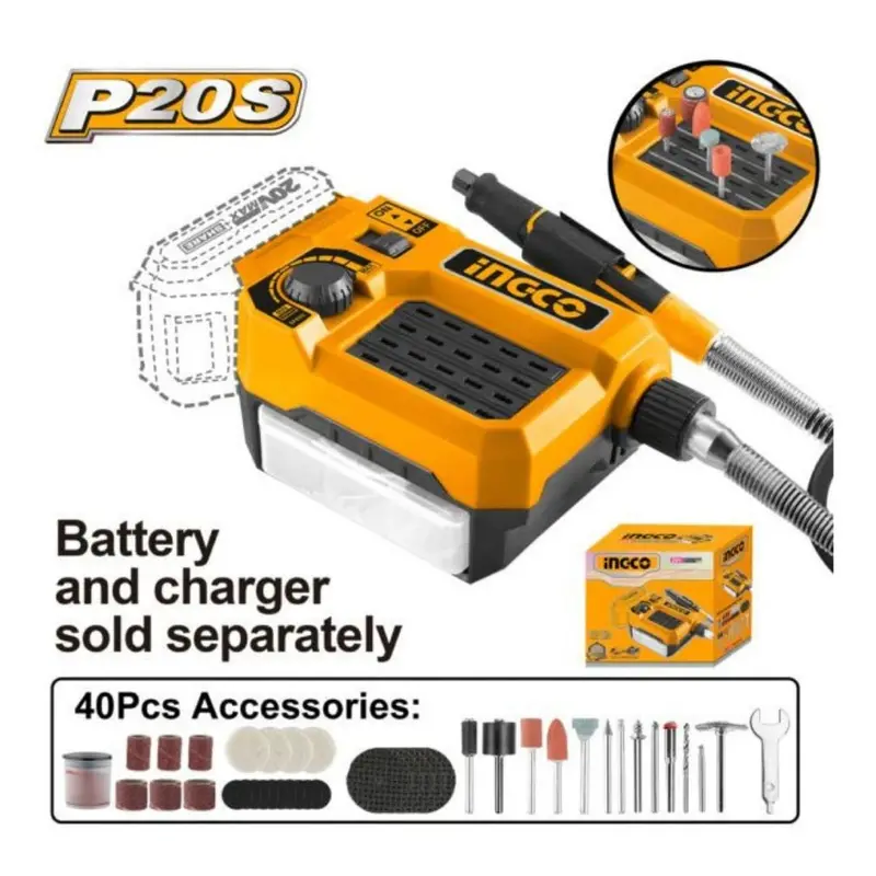 Ingco 20V Ps+ Mini Angle Grinder – Compact Cordless Tool 1