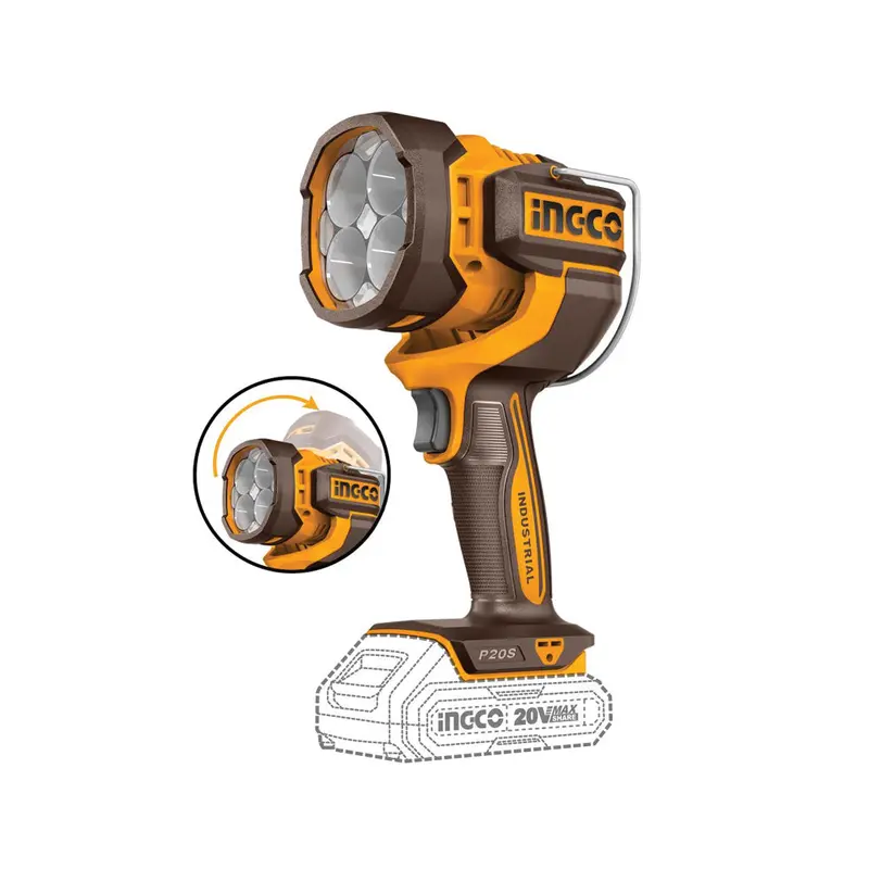 Ingco 20V Work Lamp – 2000-Lumen Cordless Led Light (Battery Not Included) 1