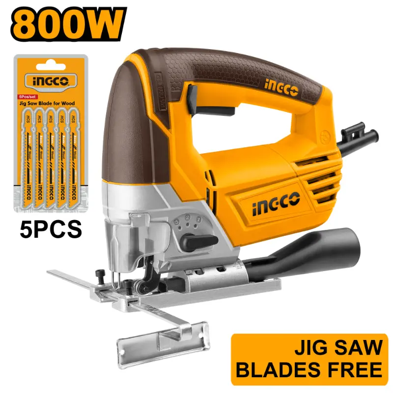 Ingco 800W Jig Saw Kit With 5 Replacement Blades 1