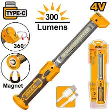 Ingco Rechargeable Work Light – Dual-Brightness Led Lamp With Usb Charging (3.5W) 1