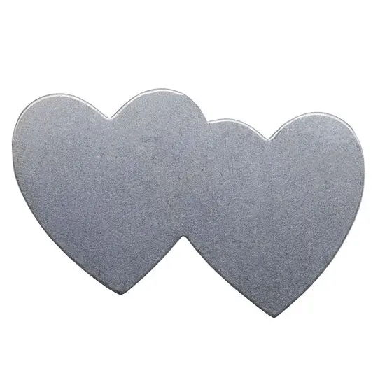 Interlocked Double Heart Nickel Charm – 1-7/16 Inches – Pack Of 4 1