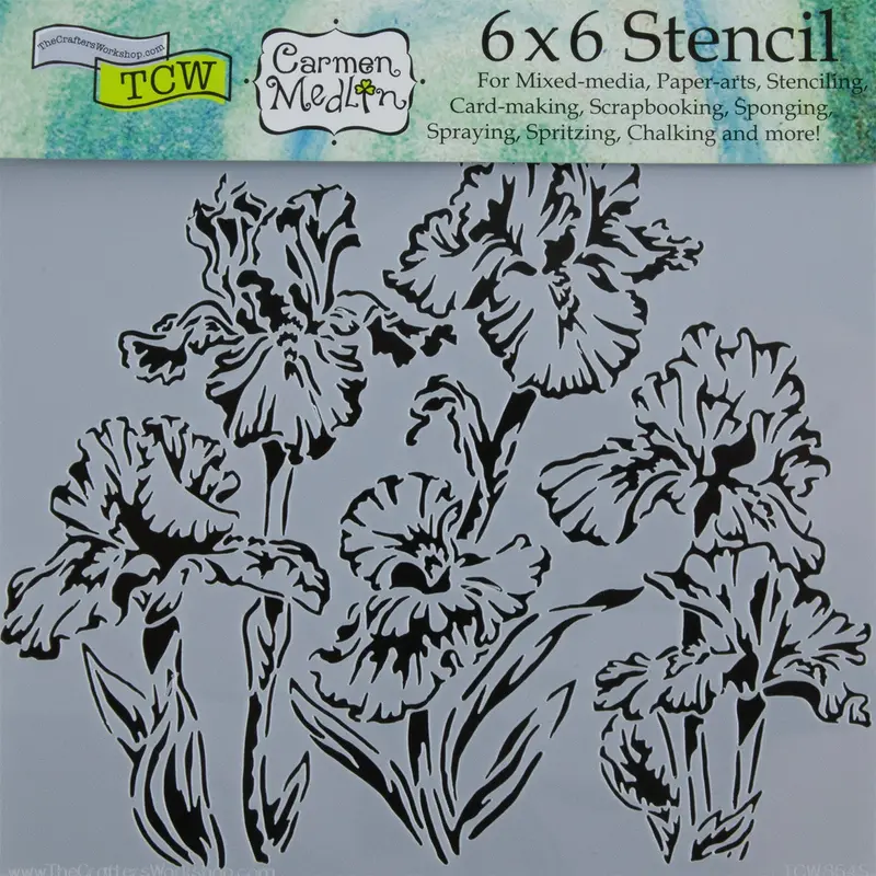 Iris Flower Illustration Stencil For Classic Garden-Themed Art 1