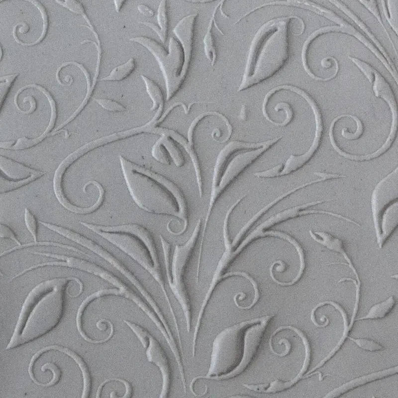 Leaves & Tendrils Embossed Texture Tile – Organic Botanical Design 1