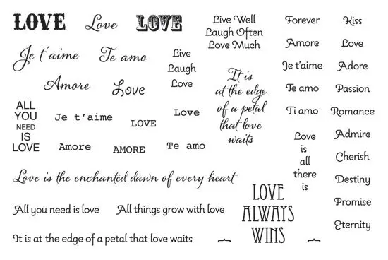 Loving Words Jewelry Stamp Set – Heartfelt Phrases 1