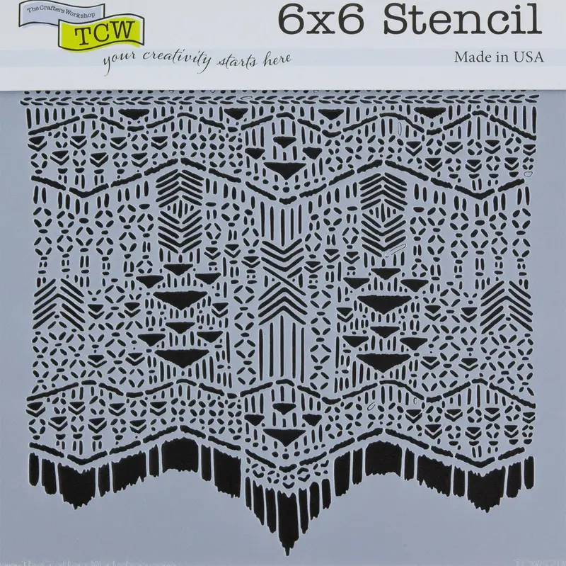 Macrame-Inspired Design Stencil For Textile And Wall Art 1