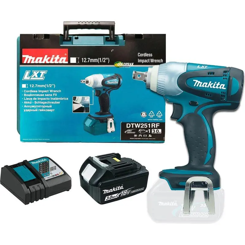 Makita Lxt 18V Cordless Impact Wrench Kit – 1/2-Inch Drive, 230Nm (Dtw251Rf) 1