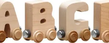 Maple Landmark Wooden Train Alphabet Letters 1