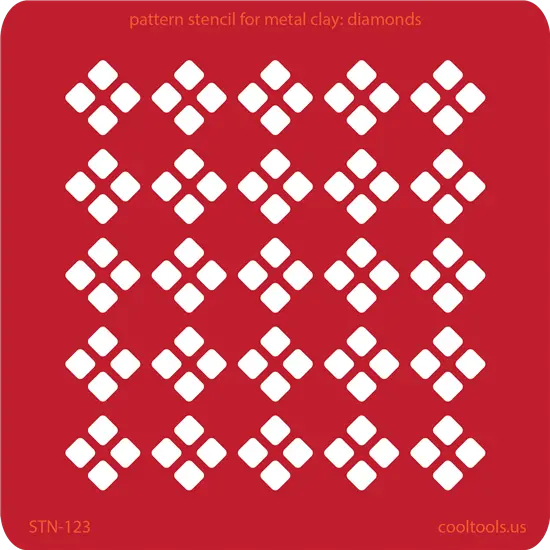 Metal Clay Stencil: Faceted Diamond Pattern 1