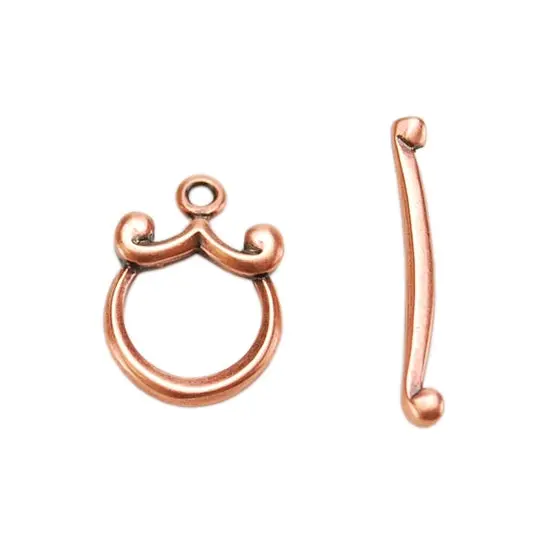 Mini Curl Copper Toggle Clasp – Curved Accent Closure For Lightweight Designs 1