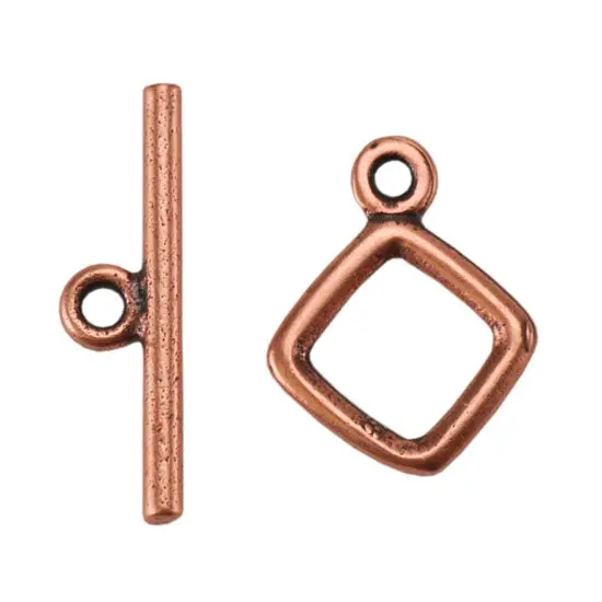 Mini Diamond Copper Toggle Clasp – Delicate Jewelry Fastener Set 1